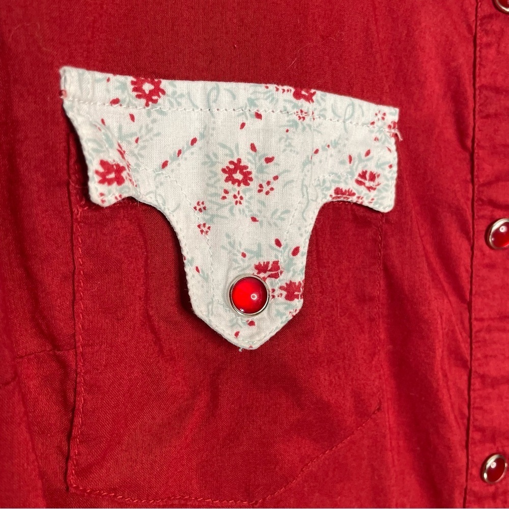 Fossil | Orange Snap Button Down Western Shirt - image 4